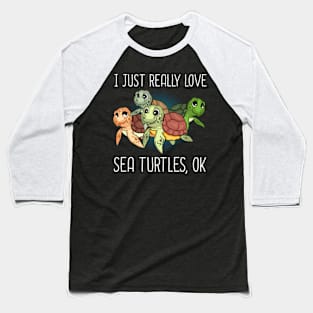 Sea Turtle Gift Kids Women Underwater Sea Turtles Baseball T-Shirt